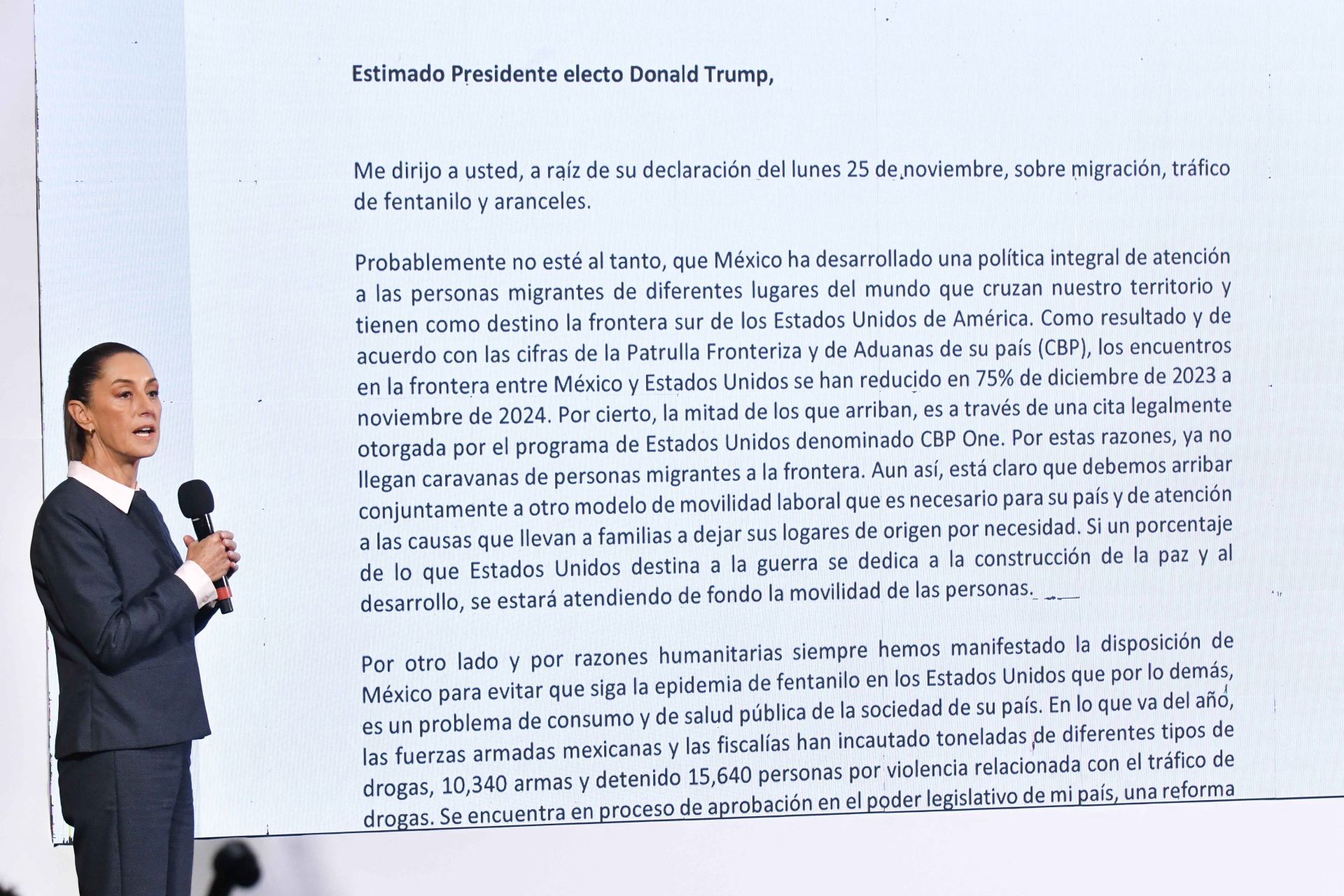 Carta de Sheinbaum a Trump: “No es con amenazas ni con aranceles”