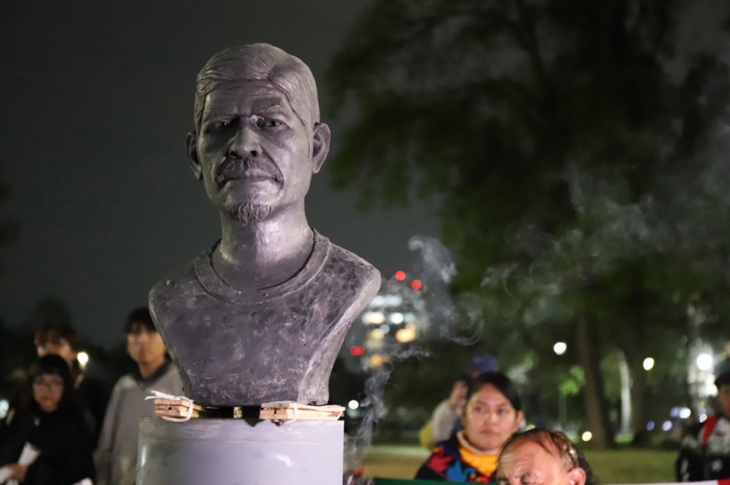 A seis años del asesinato de Samir Flores instalan antimonumento en Ciudad Universitaria