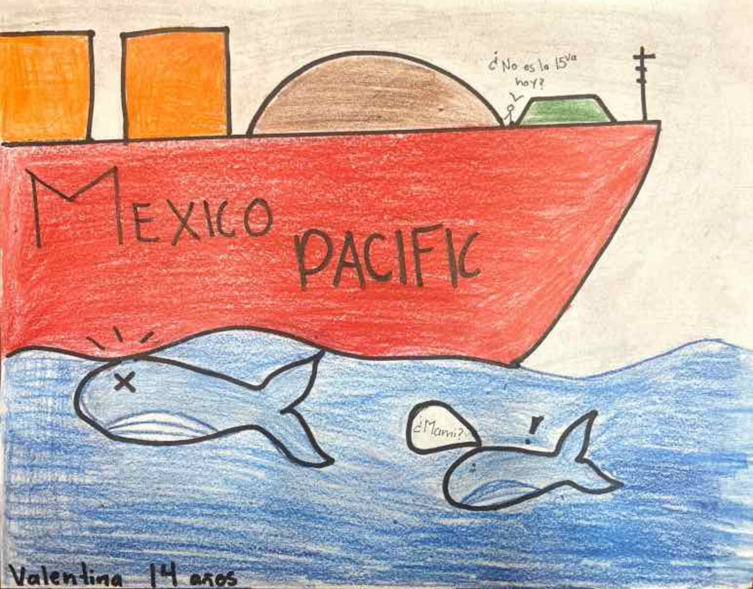 “¿Ballenas o gas?”: Niñas y niños exigen a la Sener la cancelación de proyectos de gas en el Golfo de California