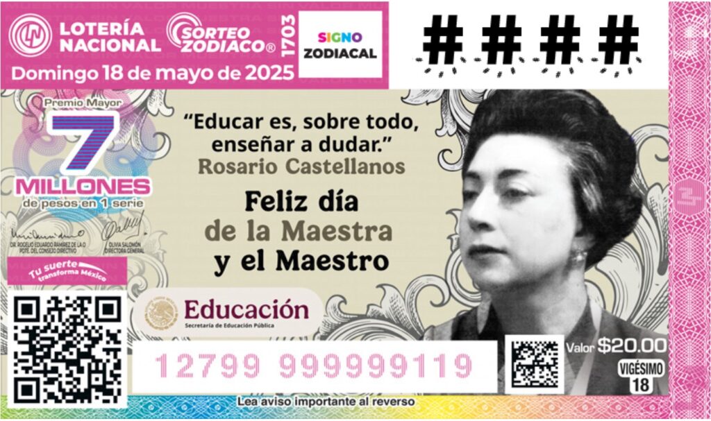 La Lotería Nacional homenajea a las maestras y maestros con la emisión de un billete conmemorativo