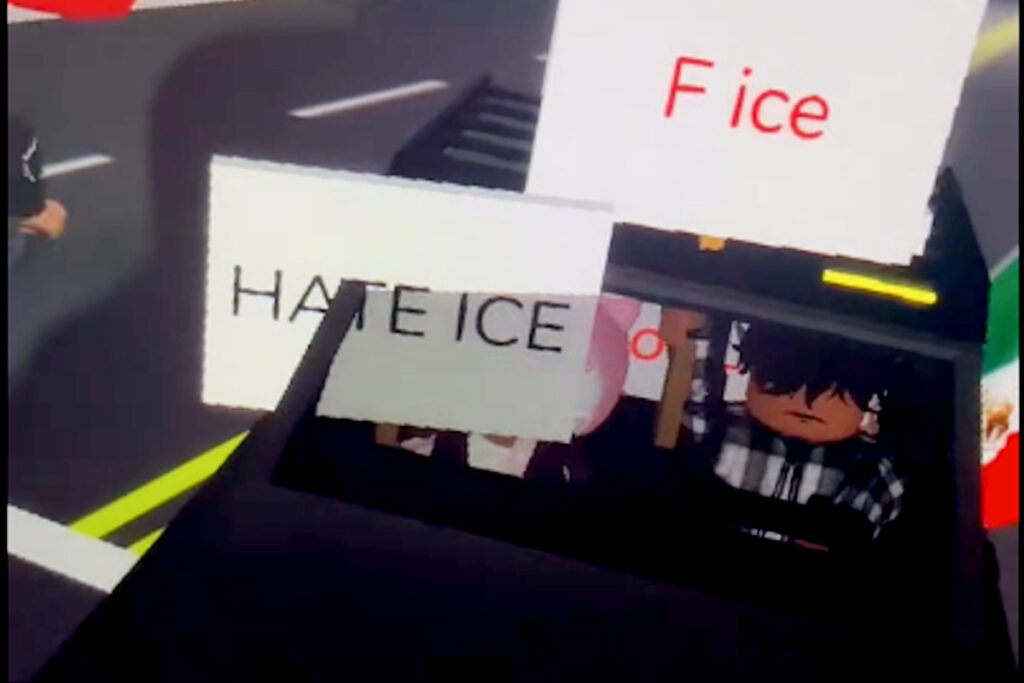 Niñas y niños se manifiestan en Roblox contra las redadas de ICE