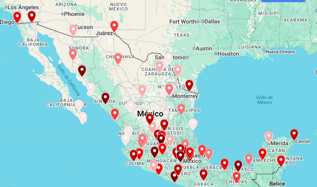 El mapa de la inseguridad en México