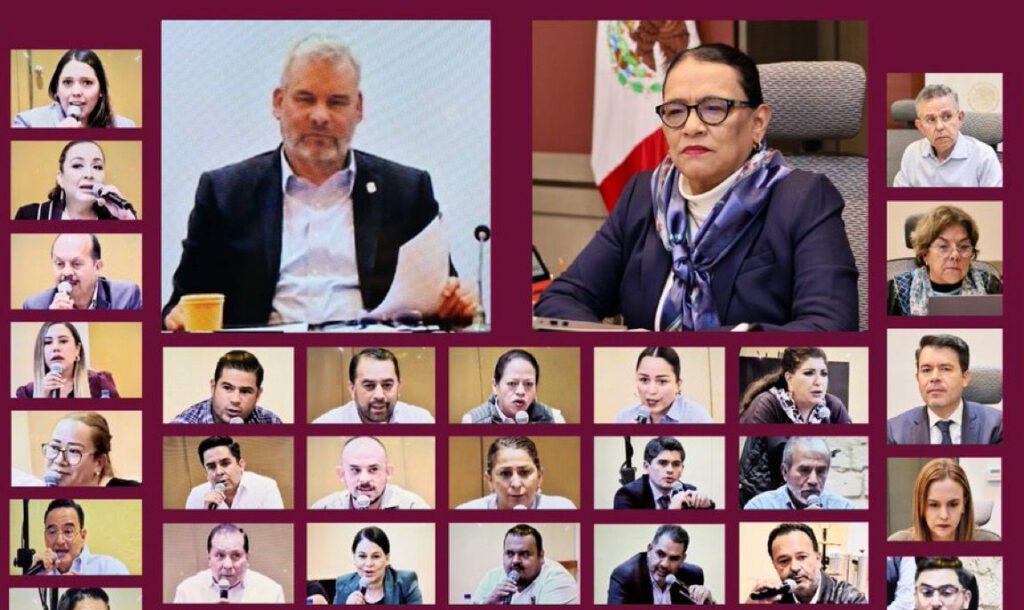La secretaria de Gobernación se reúne con el gobernador y 59 alcaldes de Michoacán