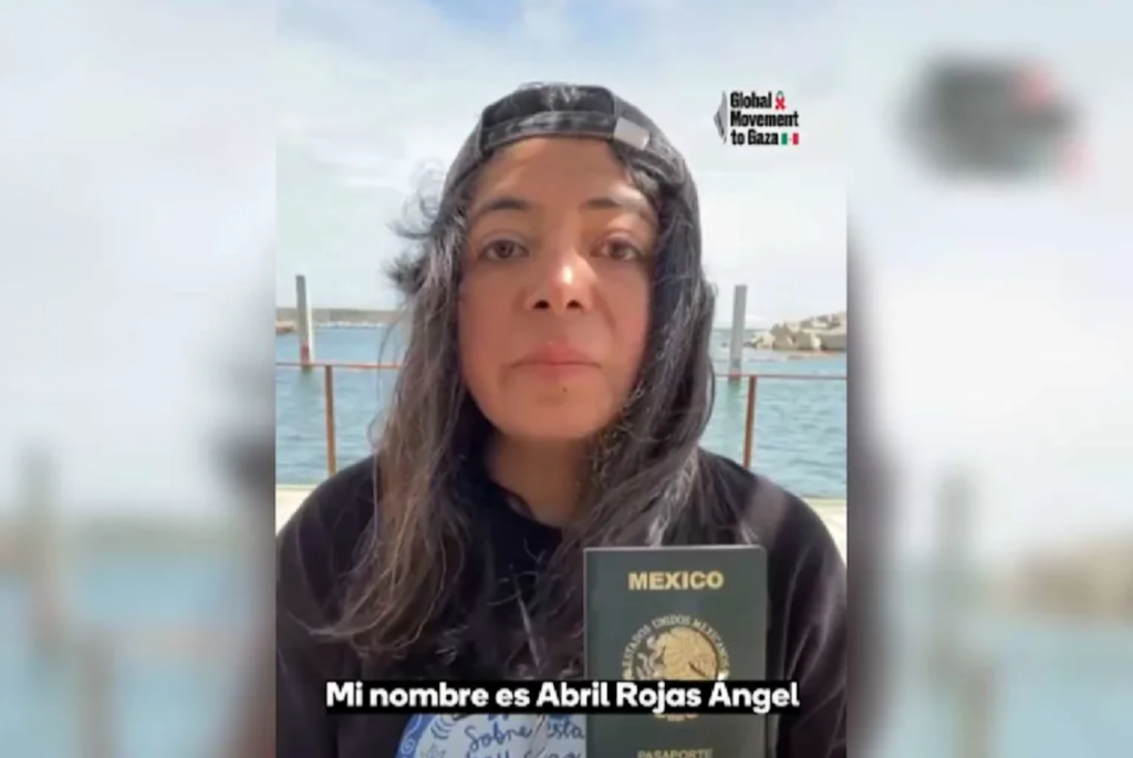 Exigen la liberación de Abril Rojas, tripulante de la Global Sumud Flotilla