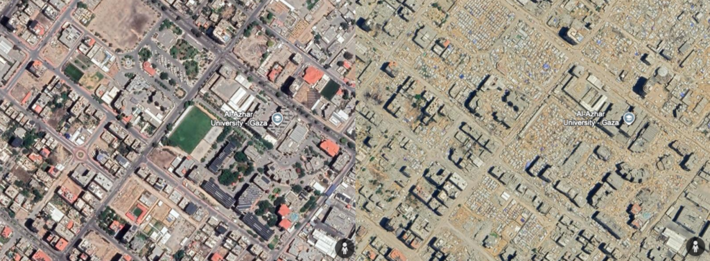 Gaza desde las alturas: la actualización de Google Earth evidencia la devastación